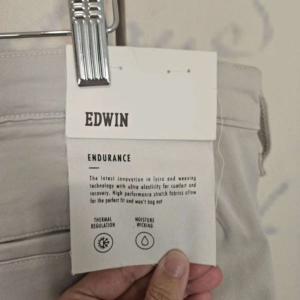 Edwin Otis Chino Mens‎ 38 Stone Grey Stretch Straight Leg Pants NWT $168